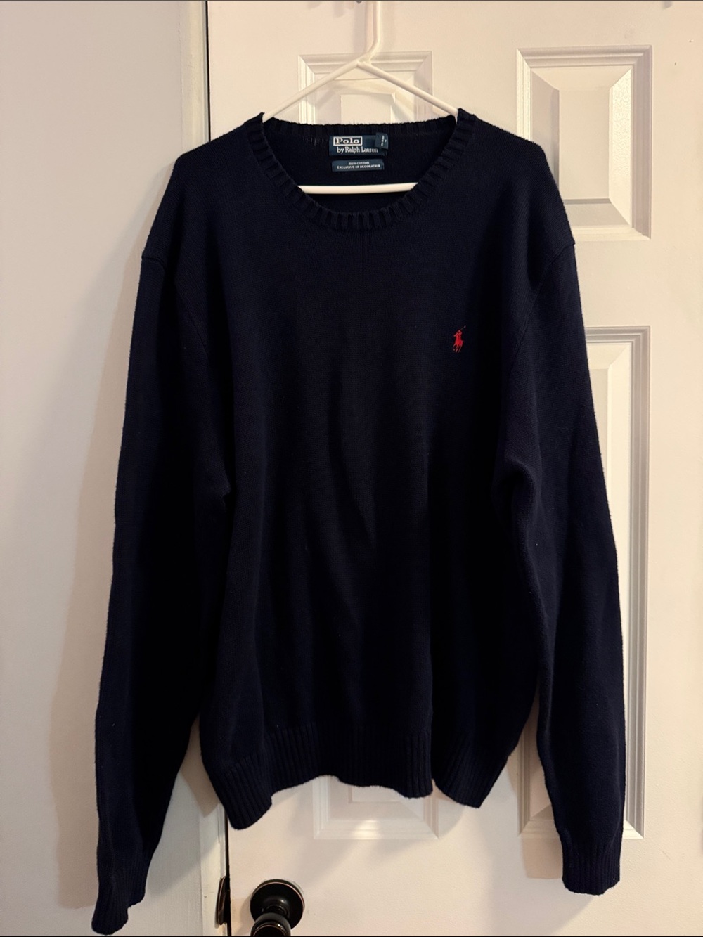 Vintage Polo by Ralph Lauren Navy Crewneck Sweater with Red Pony